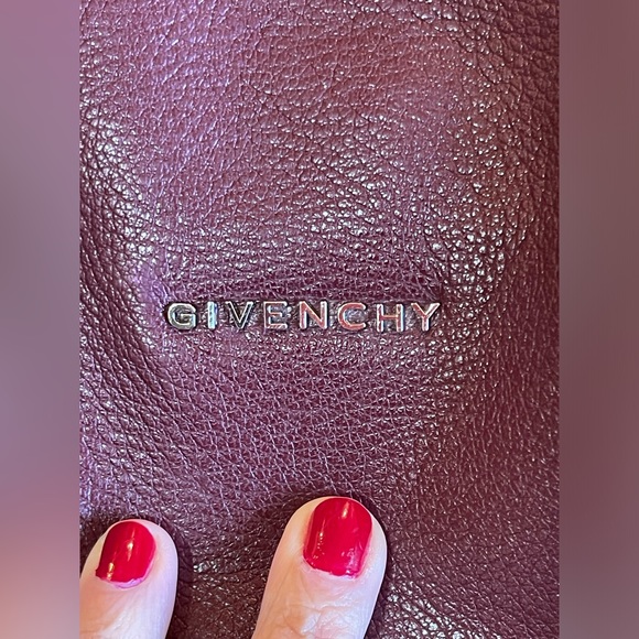💵SOLD💵 GIVENCHY Metallic Sugar Goatskin Medium Pandora Bordeaux Handbag - Picture 9 of 16